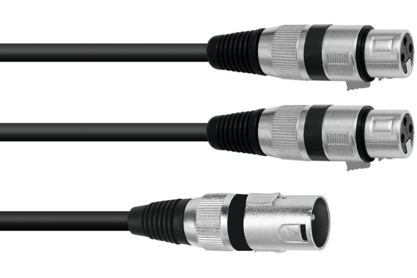 Omnitronic Adaptercable XLR(M)/2xXLR(F) 1.5m bk
