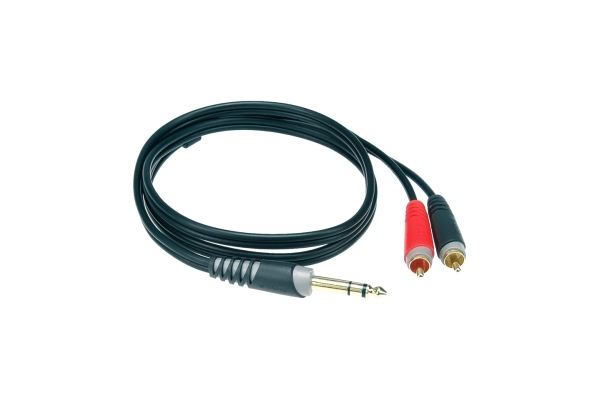 Y cable - lightweightTRS 6.3 mm - 2x RCA - 3 m