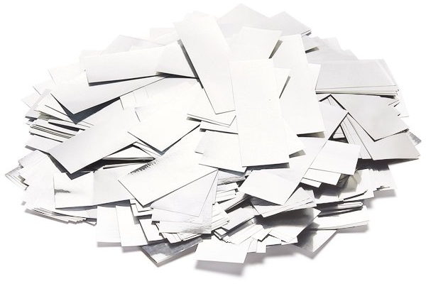 TCM FX Metallic Confetti rectangular 55x18mm, white, 1kg