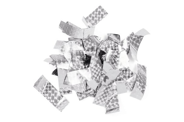 Metallic Confetti rectangular 55x18mm, silver, laser effect, 1kg