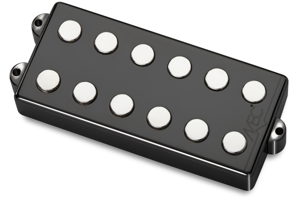  Passive MM-Style Bass Pickup, Metal Cover, 6-String, Neck - Black Chrome