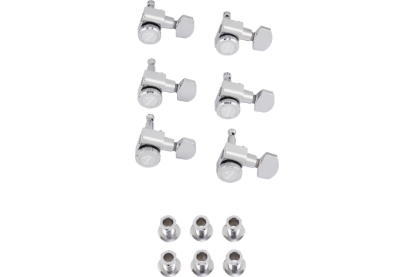 Fender Locking Stratocaster/Telecaster Staggered Tuning Machines Polished Chrome Set