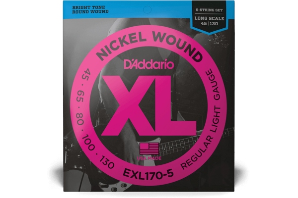 Daddario EXL170-5 Regular Light 45-130 Daddario EXL170-5 Regular Light 45-130