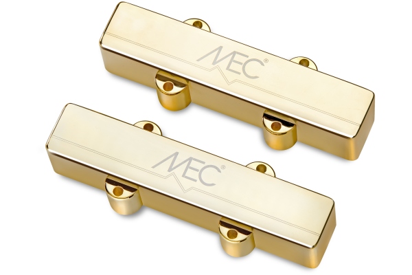  Active J/J-Style Bass Pickup Set, Metal Cover, 5-String - Gold