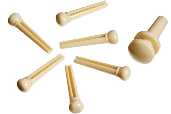 Daddario Injected Molded Bridge Pins with End Pin Set of 7 Ivory