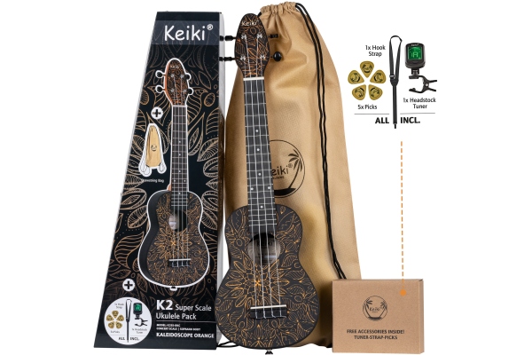 Ortega KEIKI K2 Series Superscale Ukulele Set 4 String K2SS-OKC