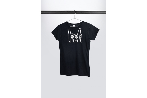 Meinl Black T-Shirt With Imprinted White Metal-Fork Logo On Chest - Girlie M