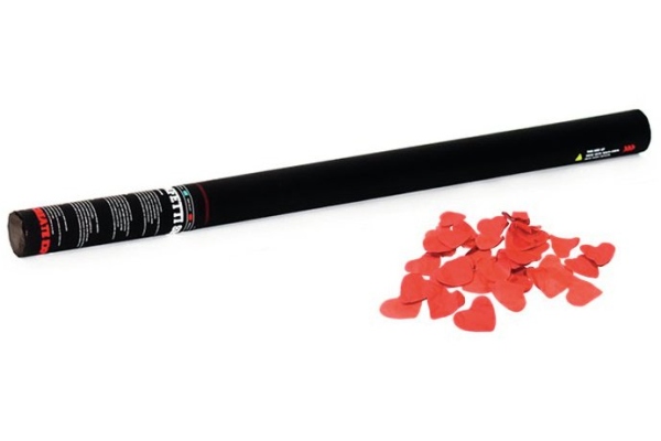 Handheld Confetti Cannon 80cm, red Hearts