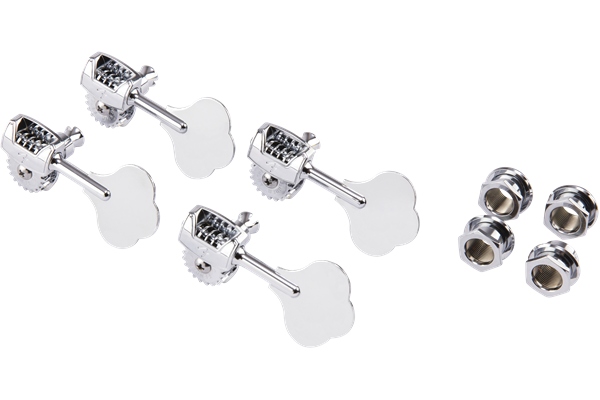 Deluxe Bass Tuners with Fluted-Shafts (4) Chrome