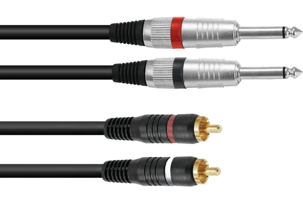 Adaptercable 2xJack/2xRCA 3m bk