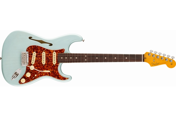 American Professional II Stratocaster SSS Thinline - Transparent Daphne Blue - Limited Edition