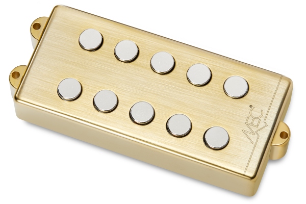  Passive MM-Style Bass Pickup, Metal Cover, 5-String, Neck - Brushed Gold