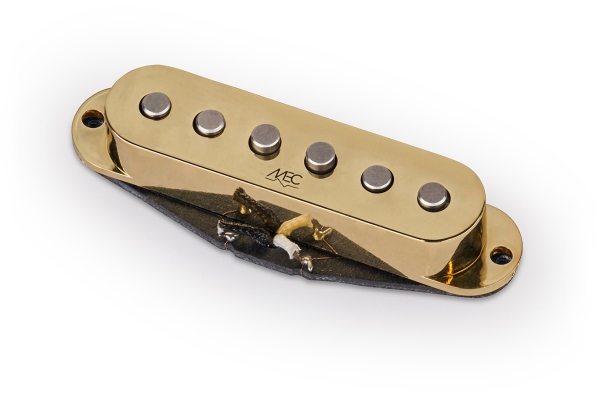 MEC Pickups  Classic Alnico II Single Coil Guitar Pickup, Middle, RW/RP - Gold Cover
