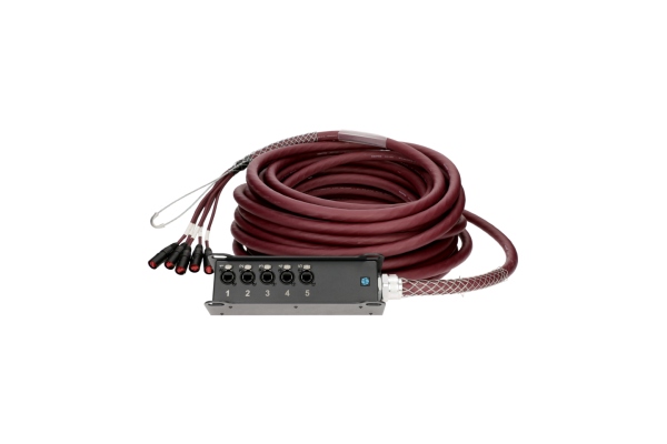 RamCAT 5-fold network multicore system, highly flexible RC5-LB5V cable, TrussLink stagebox, standard versionCAT5e (S/UTP) / etherCON - etherCON - 40 m
