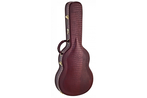 Ortega Case Classic Pro Brown Croco - Arch Top Bronze Hardware 100mm Depth