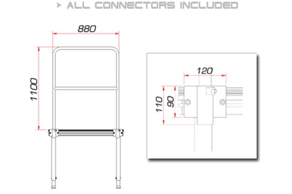 GUIL TMQ-01/440 Stage Rail 88cm (Aluminium Version)