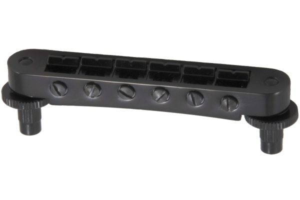 Grover 520BC Tune-O-Matic Guitar Bridge (Notched) Black Chrome