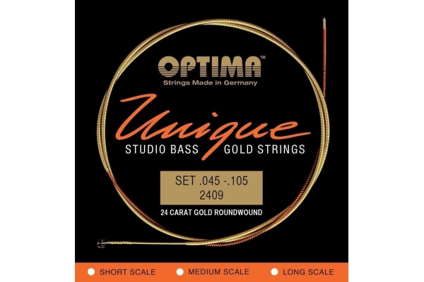 Corzi chitara bas Unique Štúdio Gold Strings Set