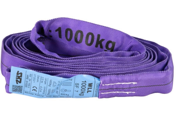 SHZ Round Sling 2m, max. Load 1000KG nach EN 1492-2 SF7 violett