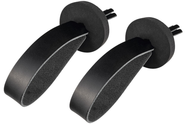Nino Percussion Leather Straps Pair - Black, Incl. Pads