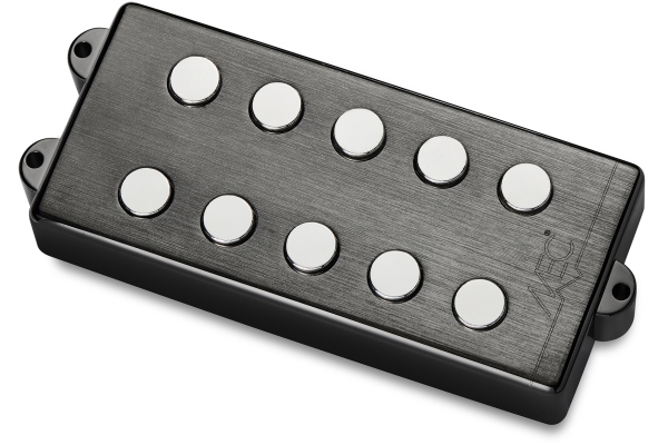  Passive MM-Style Bass Pickup, Metal Cover, 5-String, Neck - Brushed Black Chrome