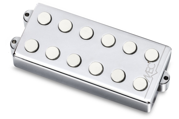  Passive MM-Style Bass Pickup, Metal Cover, 6-String, Bridge - Chrome