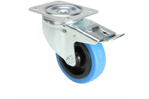 Tente Braked Swivel Castor Wheel Blue 100mm Tente Braked Swivel Castor Wheel Blue 100mm