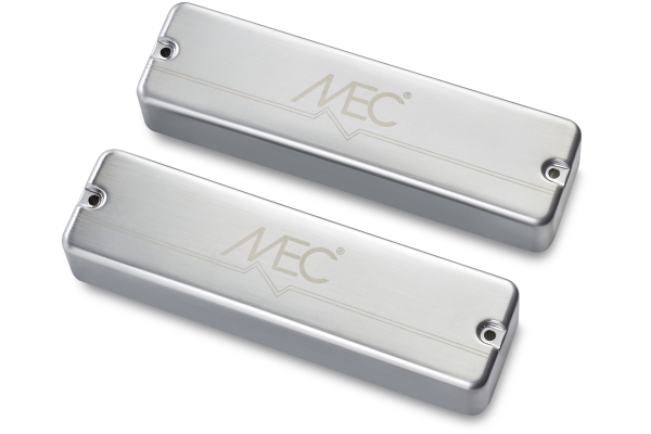  Active Soapbar Humbucker Bass Pickup Set, Metal Cover, 6-String - Brushed Chrome