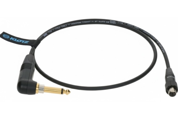 Klotz premium instrument cable for bodypack transmitters by ShureTQG (mini XLR 4p) - jack mono, gold plated - SilentPlug angled - TQG locking