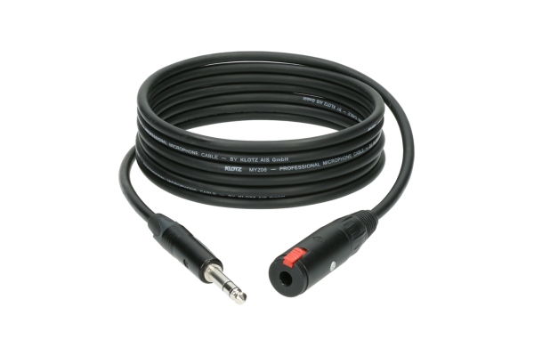 professional headphone extension TRS 6.3 mm - TRS socket 6.3 mm - cable carrier - 3 m