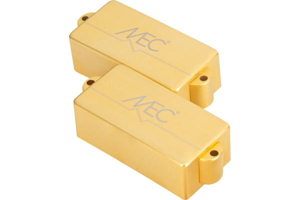MEC Pickups  Active P-Style Bass Pickup, Metal Cover, 4-String - Brushed Gold