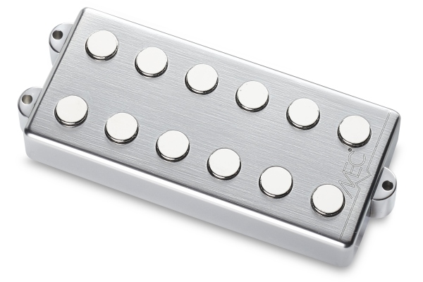 MEC Pickups  Passive MM-Style Bass Pickup, Metal Cover, 6-String, Neck - Brushed Chrome