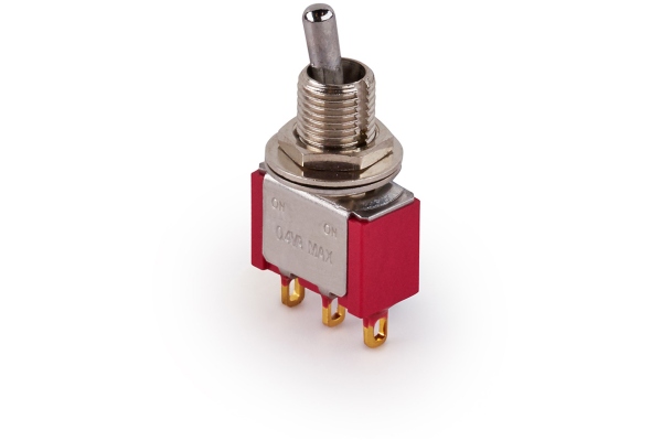  Mini Toggle Switch, Short, Solder Lugs, ON/ON, SPDT - Chrome